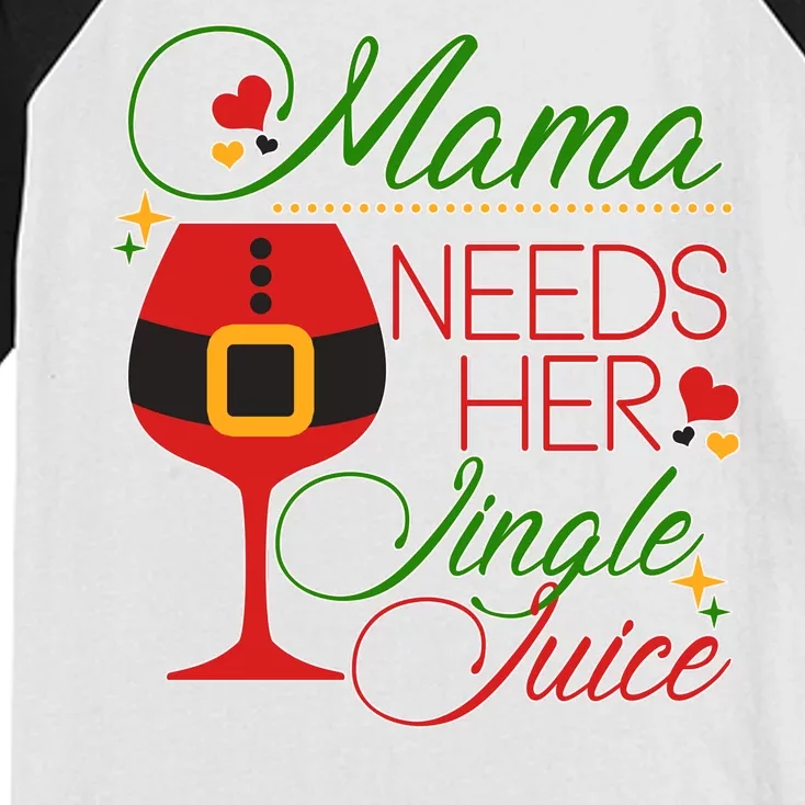 Christmas Mama Needs Her Jingle Juice Wine Kids Colorblock Raglan Jersey