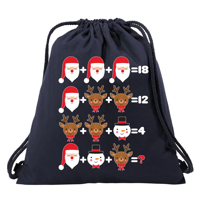 Christmas Math Quiz Drawstring Bag