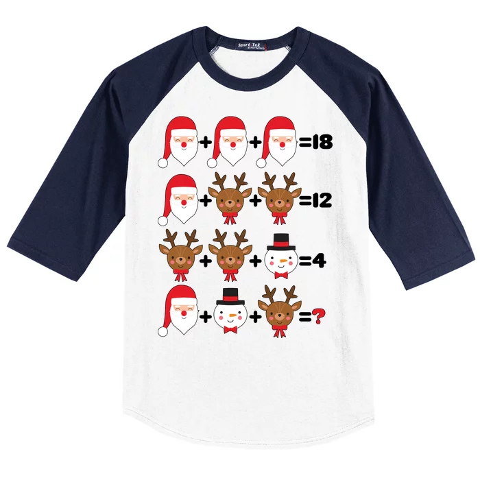 Christmas Math Quiz Baseball Sleeve Shirt