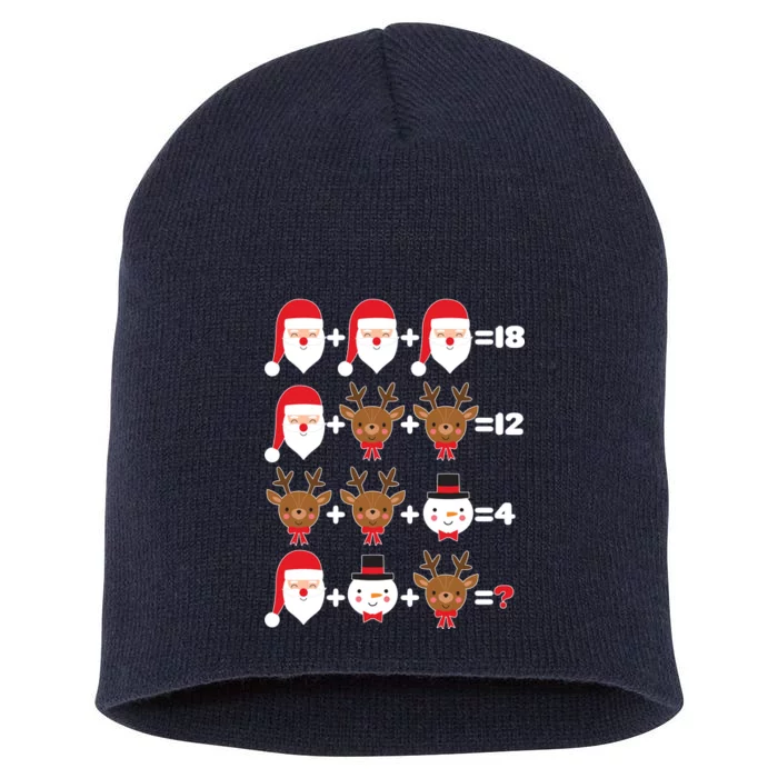 Christmas Math Quiz Short Acrylic Beanie