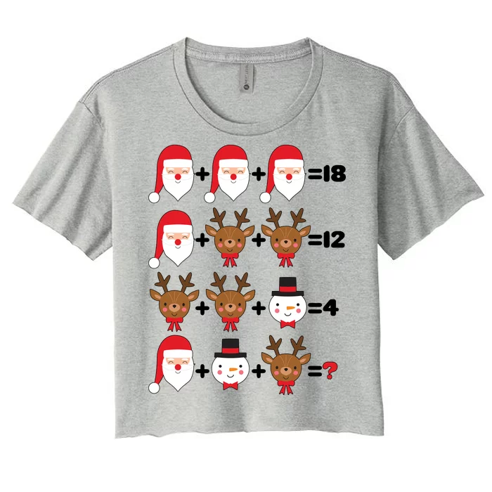 Christmas Math Quiz Women's Crop Top Tee