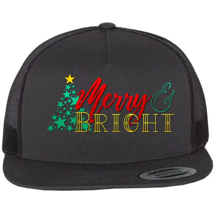 Christmas Merry & Bright Flat Bill Trucker Hat