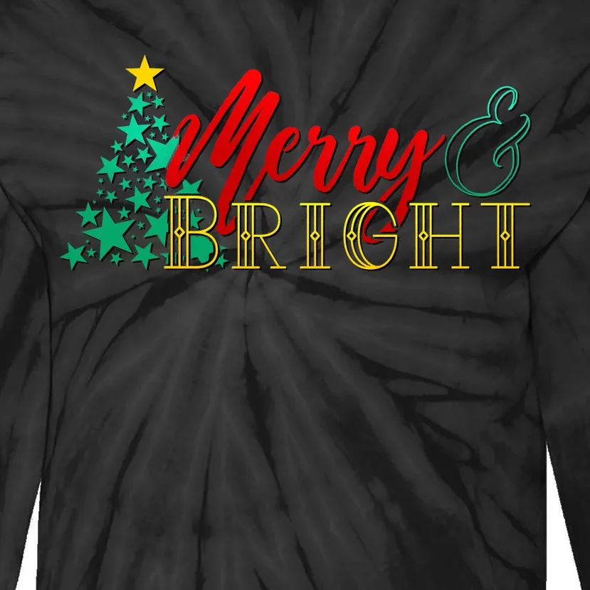 Christmas Merry & Bright Tie-Dye Long Sleeve Shirt