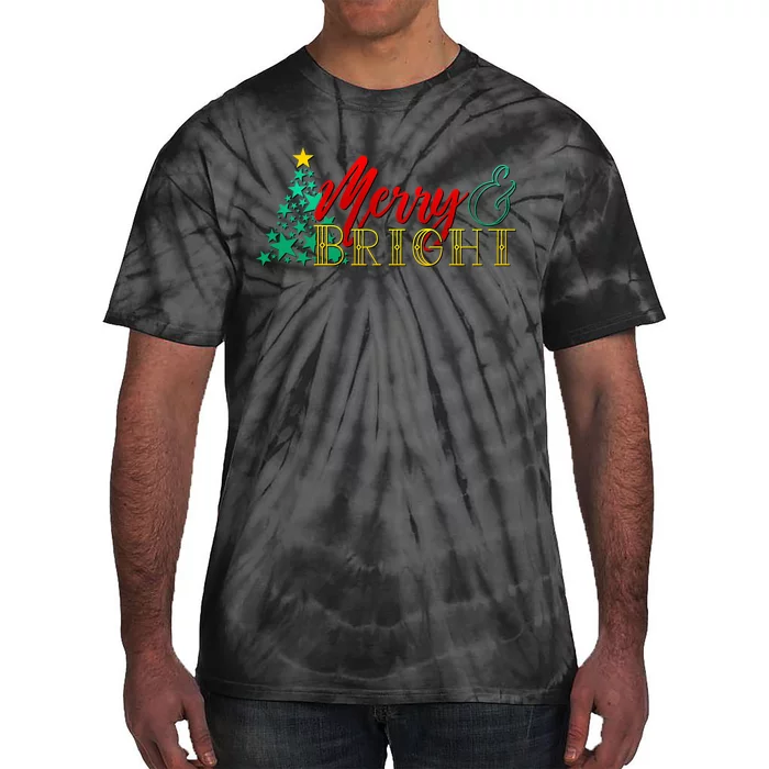 Christmas Merry & Bright Tie-Dye T-Shirt