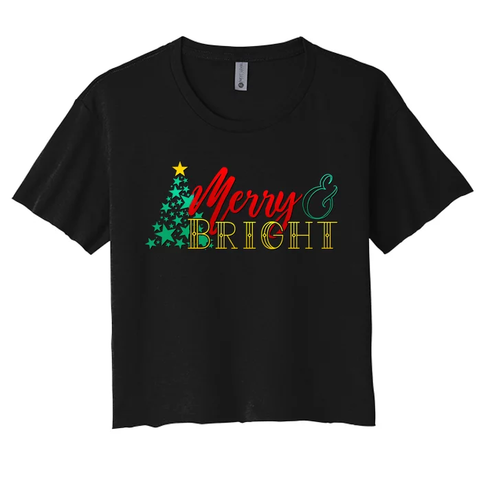 Christmas Merry & Bright Women's Crop Top Tee