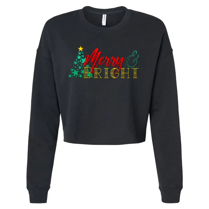 Christmas Merry & Bright Cropped Pullover Crew