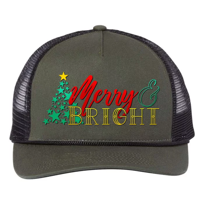 Christmas Merry & Bright Retro Rope Trucker Hat Cap