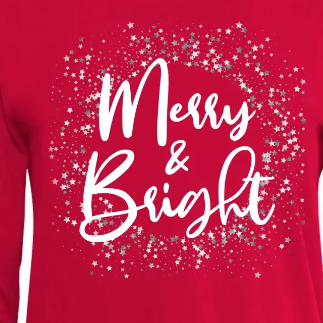 Christmas Merry and Bright Womens Cotton Relaxed Long Sleeve T-Shirt