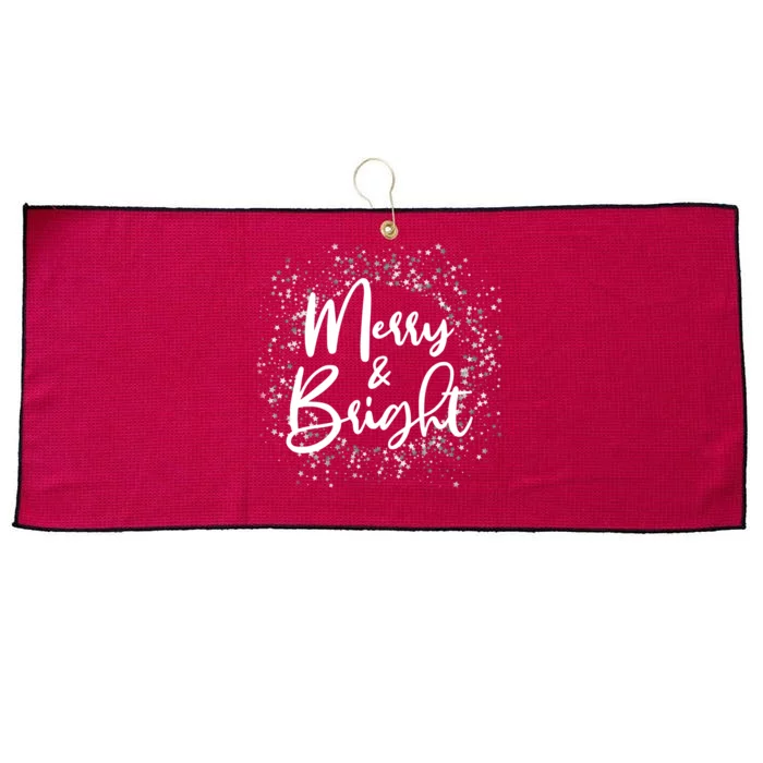 Christmas Merry and Bright Large Microfiber Waffle Golf Towel