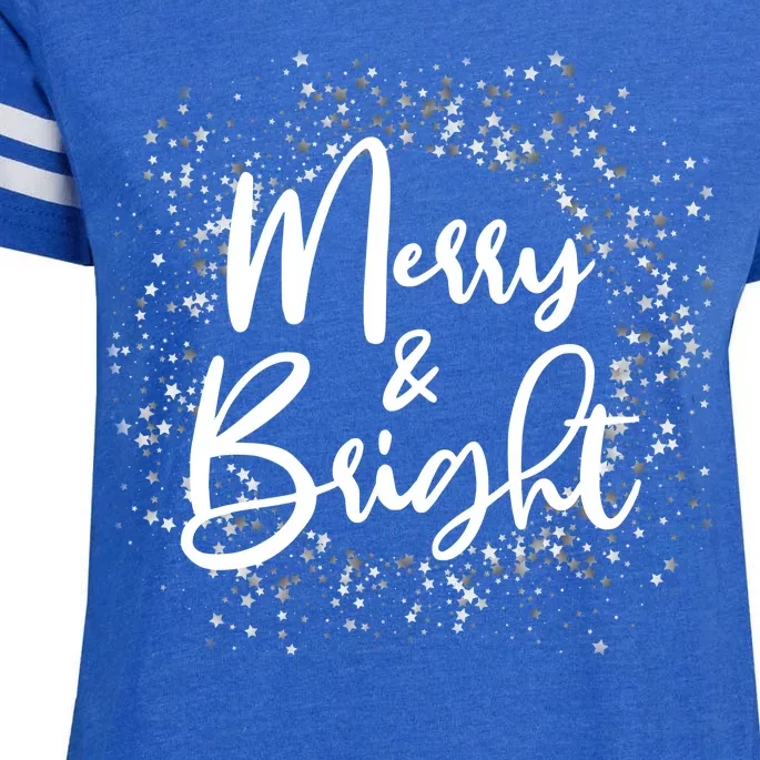 Christmas Merry and Bright Enza Ladies Jersey Football T-Shirt