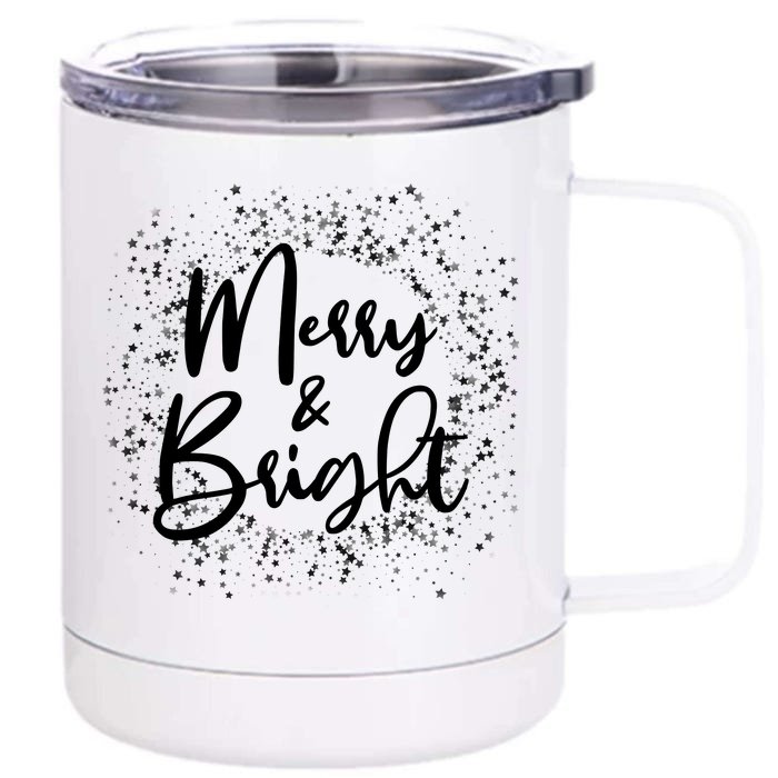 Christmas Merry and Bright Front & Back 12oz Stainless Steel Tumbler Cup