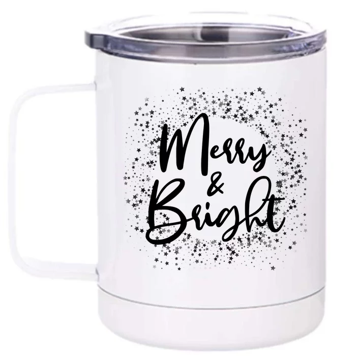 Christmas Merry and Bright Front & Back 12oz Stainless Steel Tumbler Cup