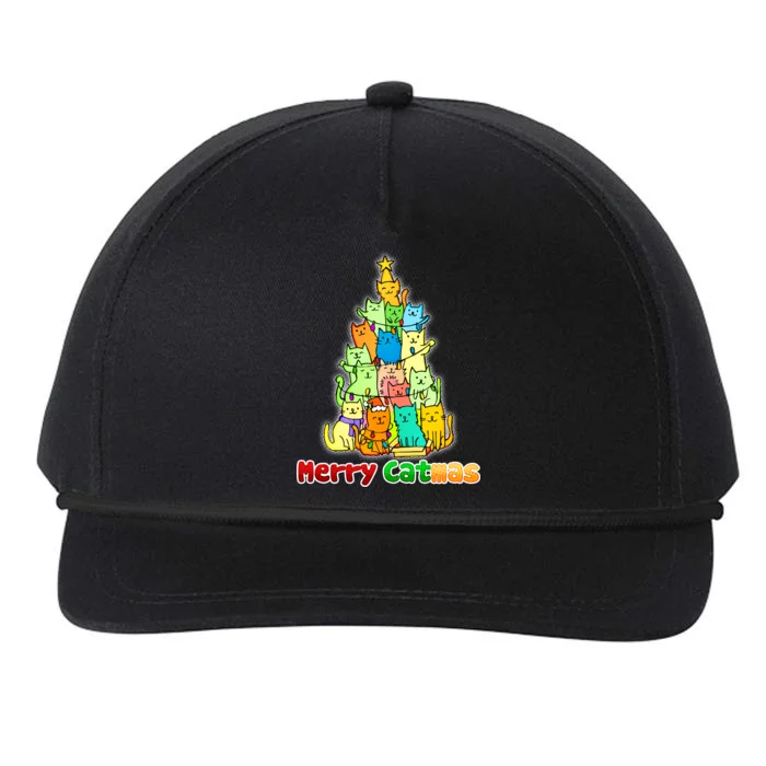 Christmas Merry Catmas Tree Snapback Five-Panel Rope Hat