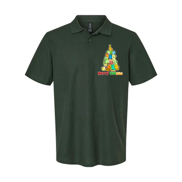 Christmas Merry Catmas Tree Softstyle Adult Sport Polo