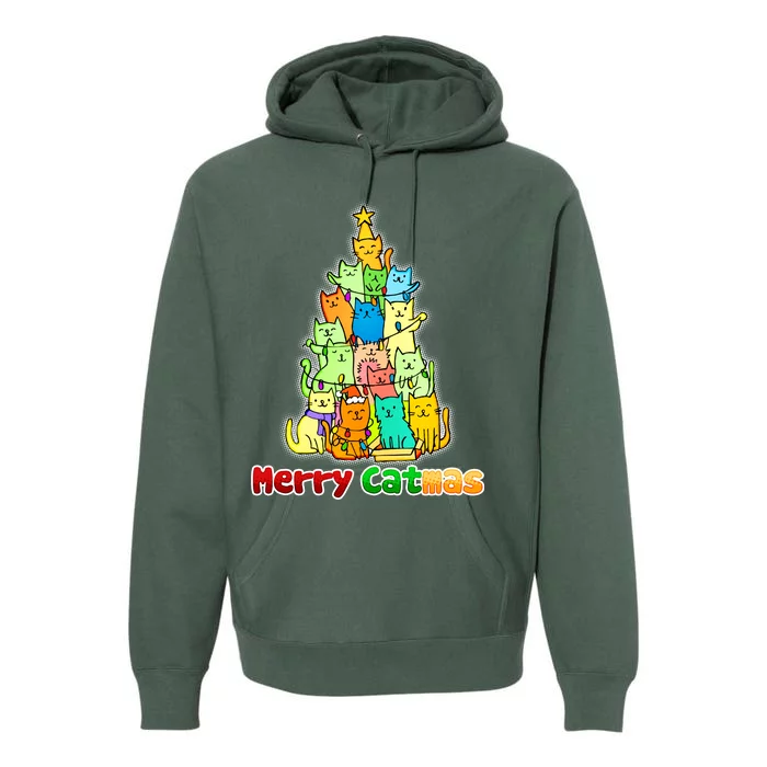 Christmas Merry Catmas Tree Premium Hoodie