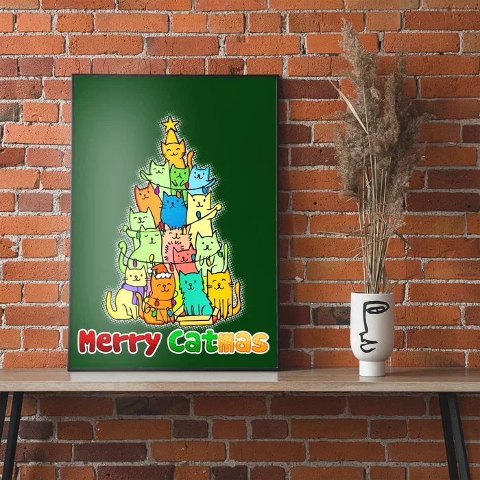 Christmas Merry Catmas Tree Poster