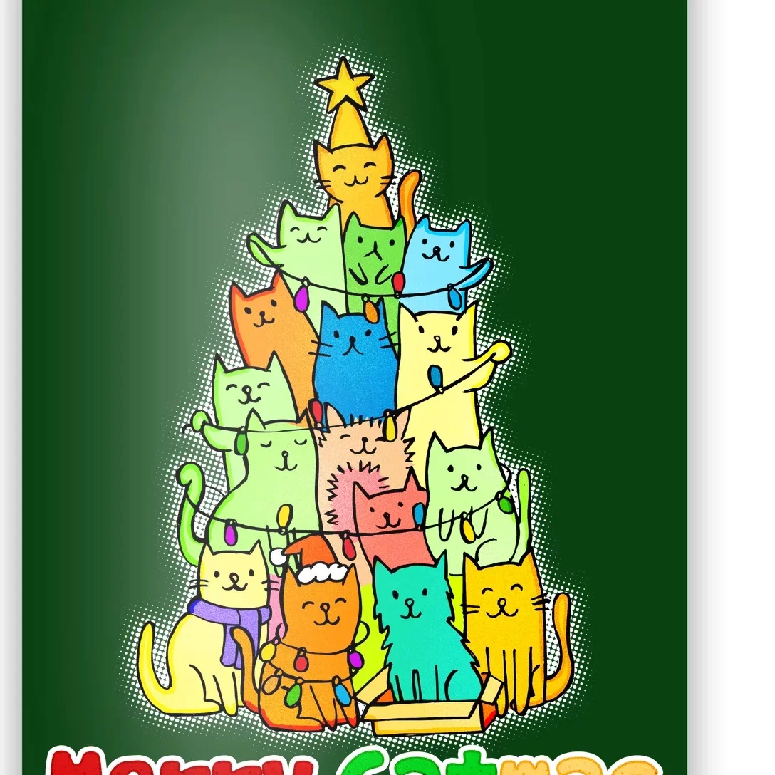 Christmas Merry Catmas Tree Poster