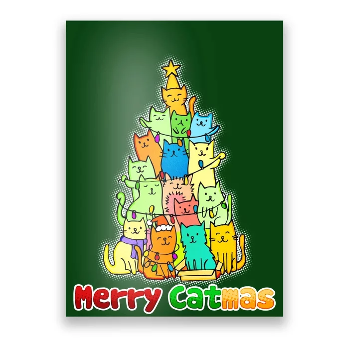 Christmas Merry Catmas Tree Poster