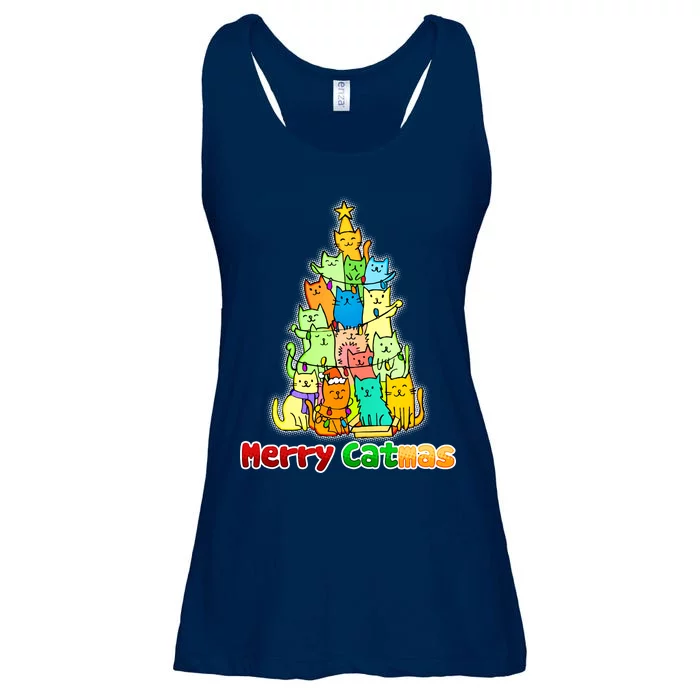 Christmas Merry Catmas Tree Ladies Essential Flowy Tank