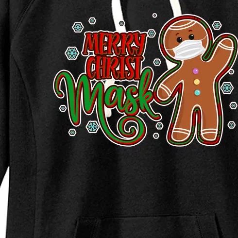 Christmas Merry Christ-Mask Gingerbread Man Women's Fleece Hoodie