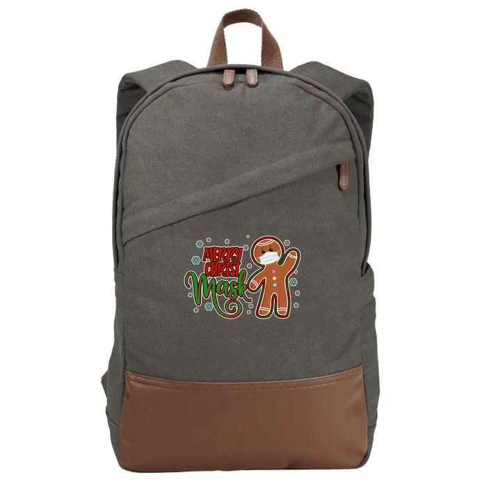 Christmas Merry Christ-Mask Gingerbread Man Cotton Canvas Backpack