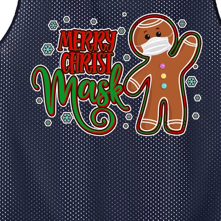 Christmas Merry Christ-Mask Gingerbread Man Mesh Reversible Basketball Jersey Tank