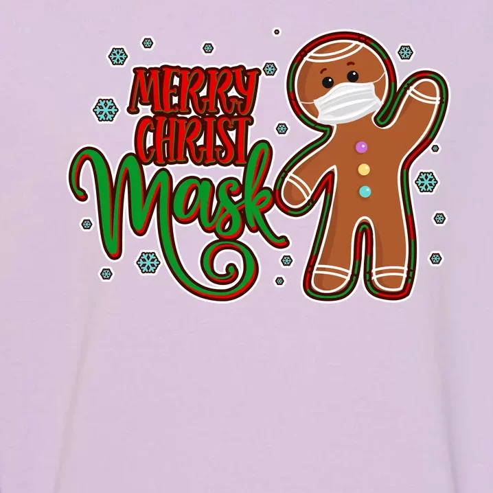 Christmas Merry Christ-Mask Gingerbread Man Garment-Dyed Sweatshirt