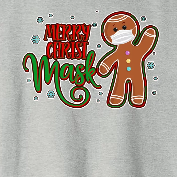 Christmas Merry Christ-Mask Gingerbread Man Women's Crop Top Tee