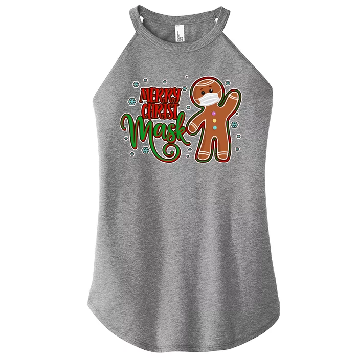 Christmas Merry Christ-Mask Gingerbread Man Women’s Perfect Tri Rocker Tank