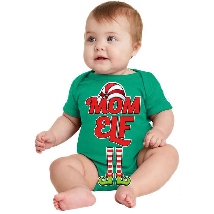 Christmas Mom Elf Baby Bodysuit