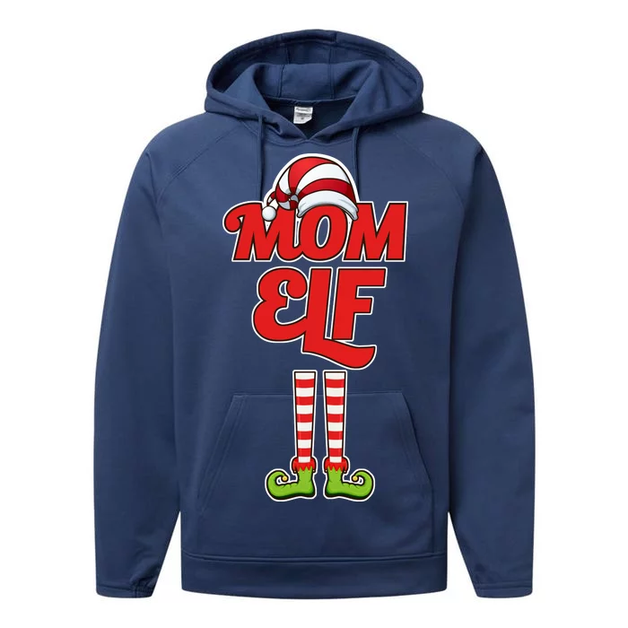 Christmas Mom Elf Performance Fleece Hoodie