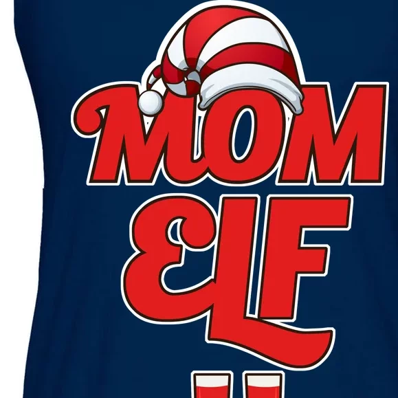 Christmas Mom Elf Ladies Essential Flowy Tank