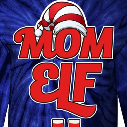 Christmas Mom Elf Tie-Dye Long Sleeve Shirt