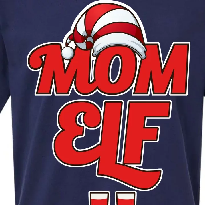 Christmas Mom Elf Sueded Cloud Jersey T-Shirt