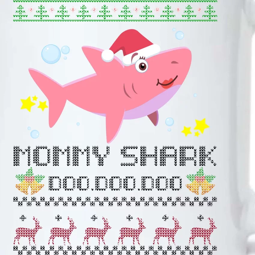 Christmas Mommy Shark Black Color Changing Mug