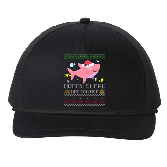 Christmas Mommy Shark Snapback Five-Panel Rope Hat