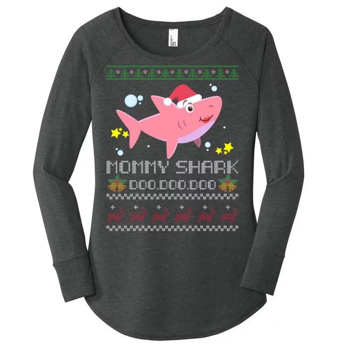 Christmas Mommy Shark Women's Perfect Tri Tunic Long Sleeve Shirt