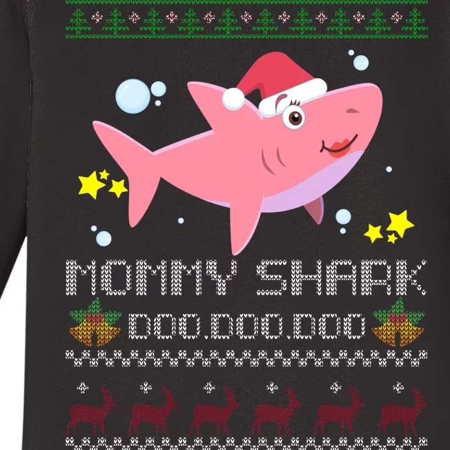 Christmas Mommy Shark Baby Long Sleeve Bodysuit