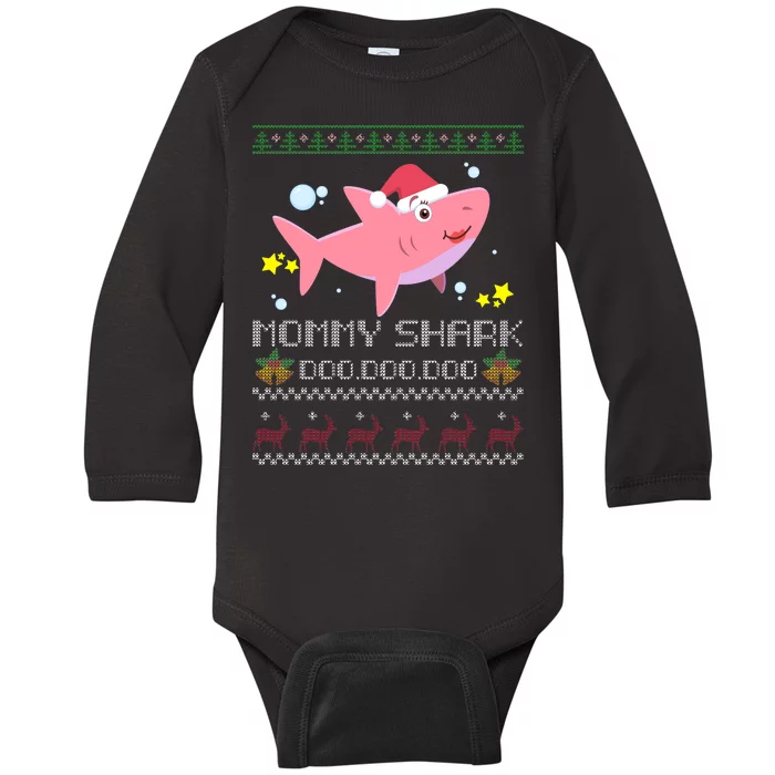 Christmas Mommy Shark Baby Long Sleeve Bodysuit