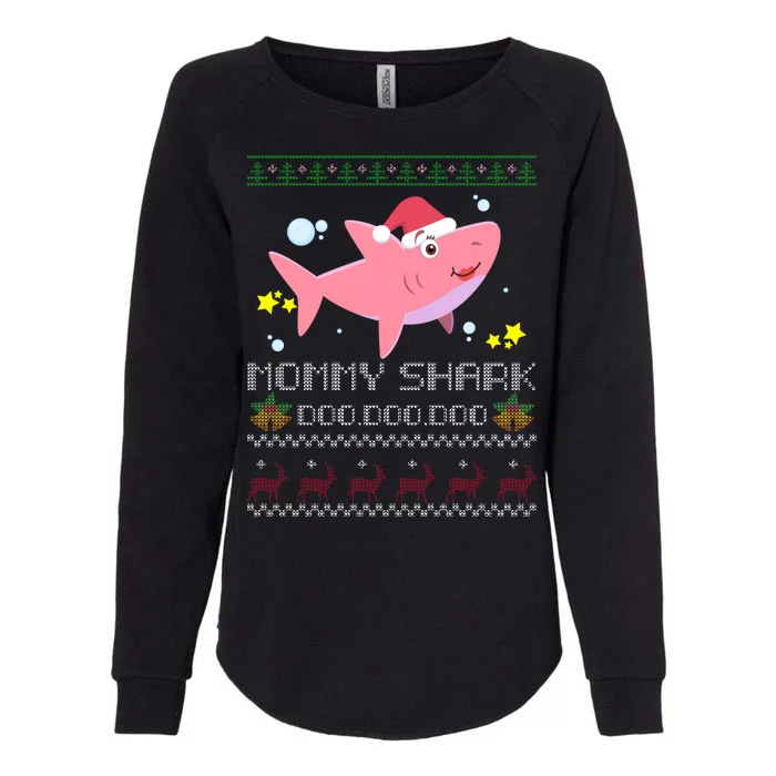 Christmas Mommy Shark Womens California Wash Sweatshirt