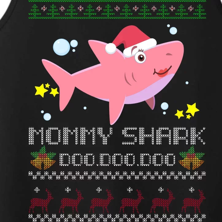 Christmas Mommy Shark Performance Tank