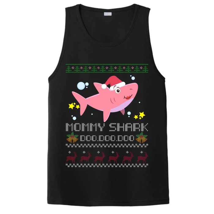 Christmas Mommy Shark Performance Tank