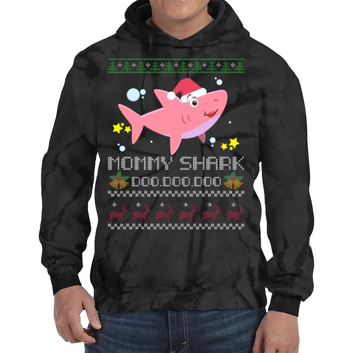 Christmas Mommy Shark Tie Dye Hoodie