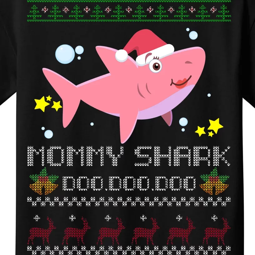 Christmas Mommy Shark Kids T-Shirt