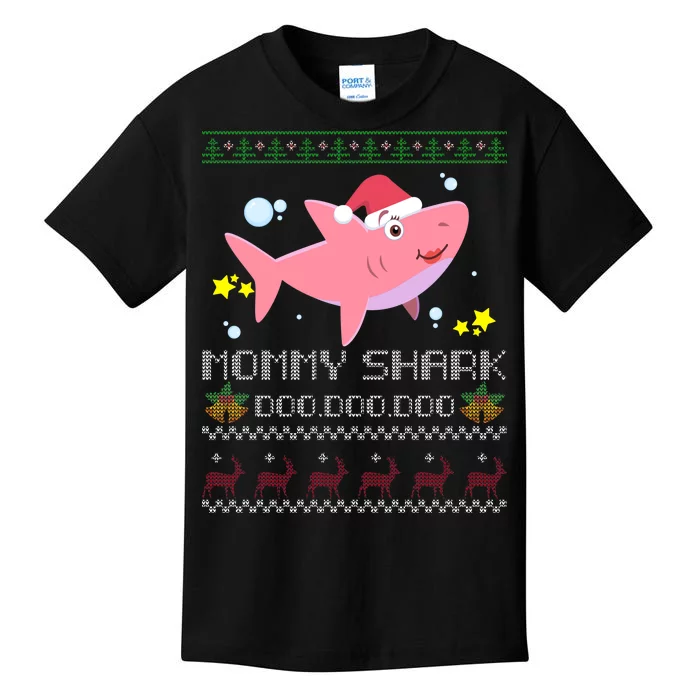 Christmas Mommy Shark Kids T-Shirt