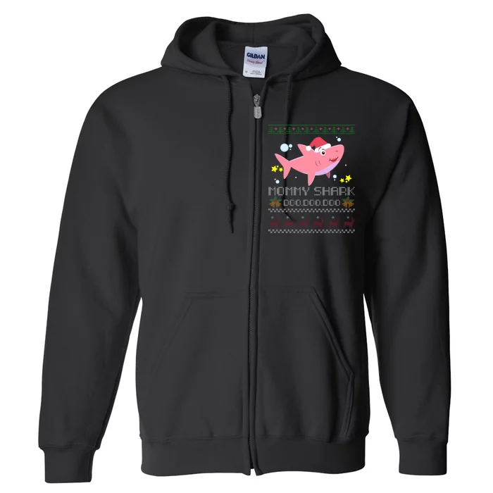 Christmas Mommy Shark Full Zip Hoodie