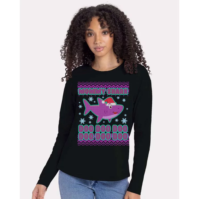 Christmas Mommy Shark Doo Doo Doo Womens Cotton Relaxed Long Sleeve T-Shirt