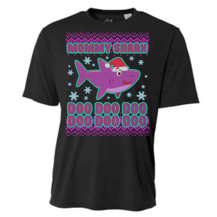 Christmas Mommy Shark Doo Doo Doo Cooling Performance Crew T-Shirt