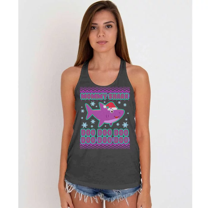 Christmas Mommy Shark Doo Doo Doo Women's Knotted Racerback Tank