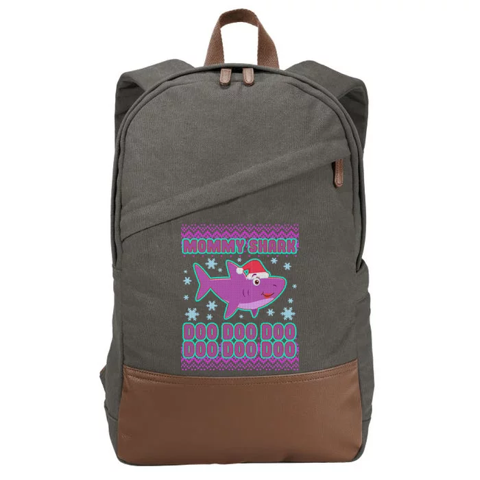 Christmas Mommy Shark Doo Doo Doo Cotton Canvas Backpack